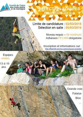 Sélections Isère jeunes 2016 Sélections Isère jeunes 2016