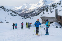 Départ en ski du refuge des Drayères Départ en ski du refuge des Drayères